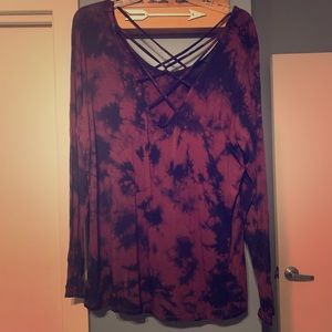 Rock & Republic Tie Dye Criss Cross Tee